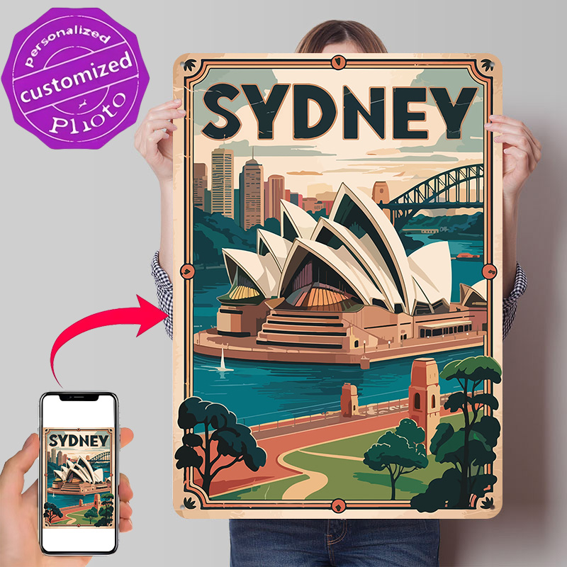 Travel Accessories Sydney - لوحة معدنية مطبوعة ثلاثية الأبعاد بتصميم