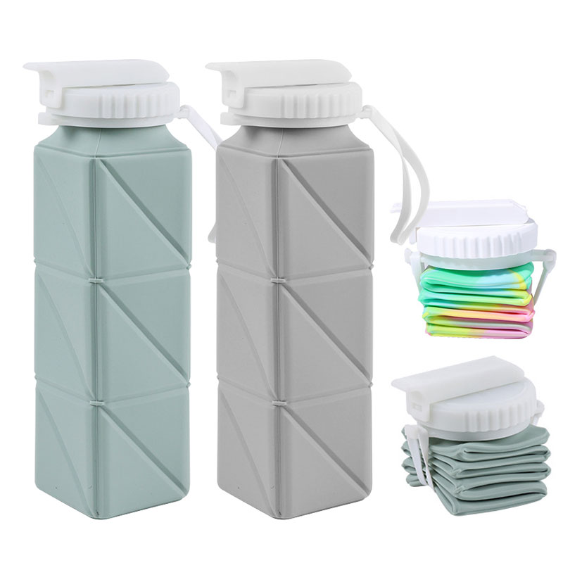 Water Bottle Collapsible - زجاجة مياه قابلة للطي بغطاء من