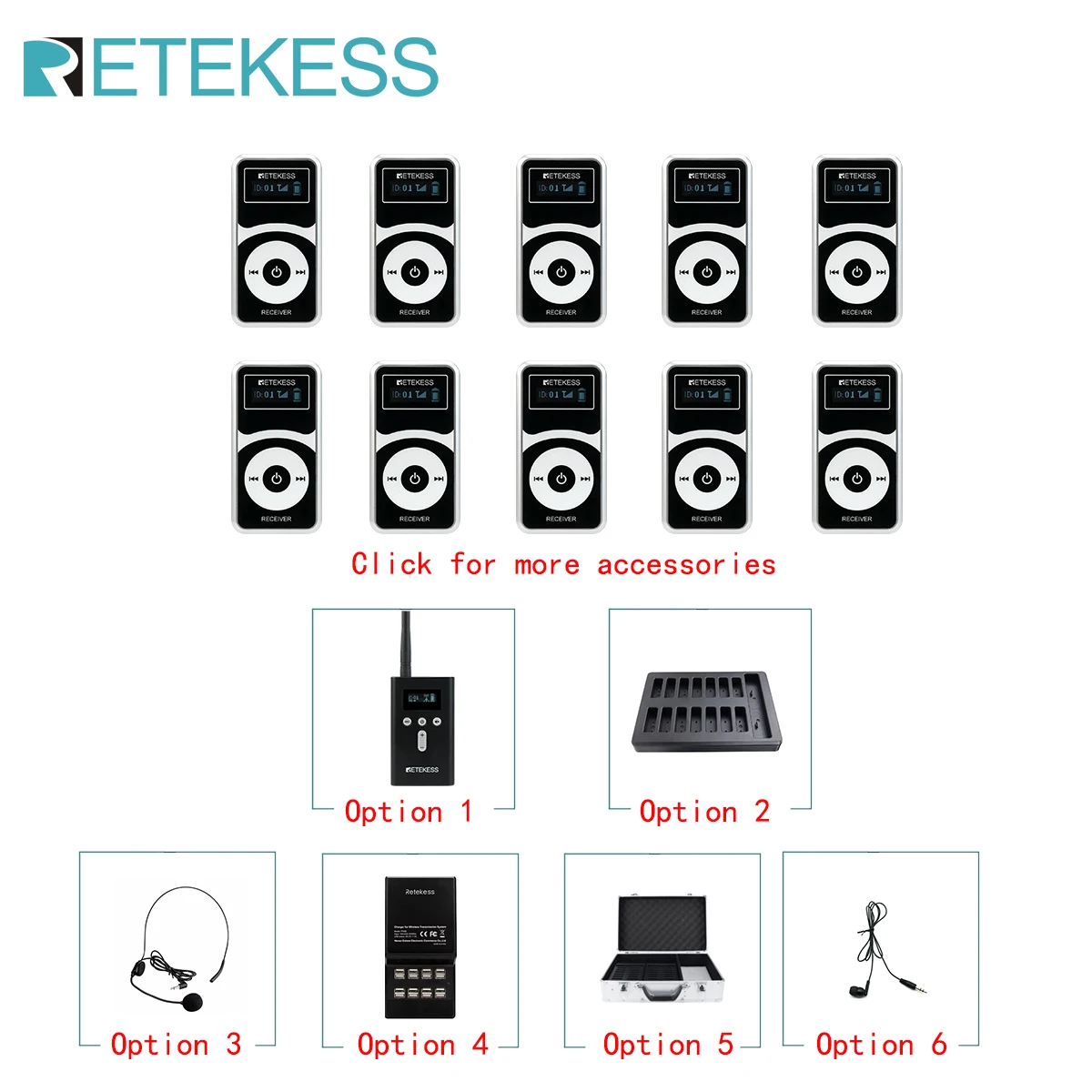 Travel Accessories Guide - RETEKESS T130P T131P ملحقات المرشد السياحي،
