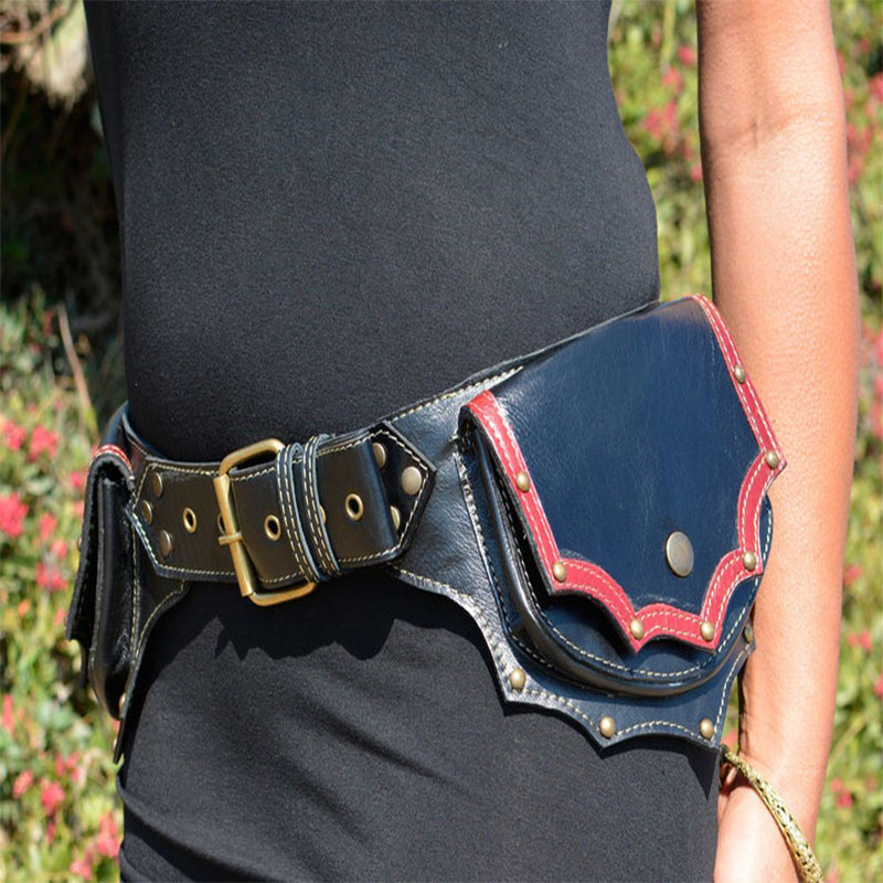 Travel Accessories Hip Belt - Steampunk اليدوية الجلود فائدة حزام الورك