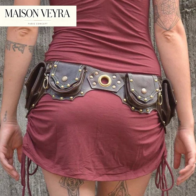 Travel Accessories Hip Belt - حقيبة خصر جلدية جديدة بتصميم ستيم