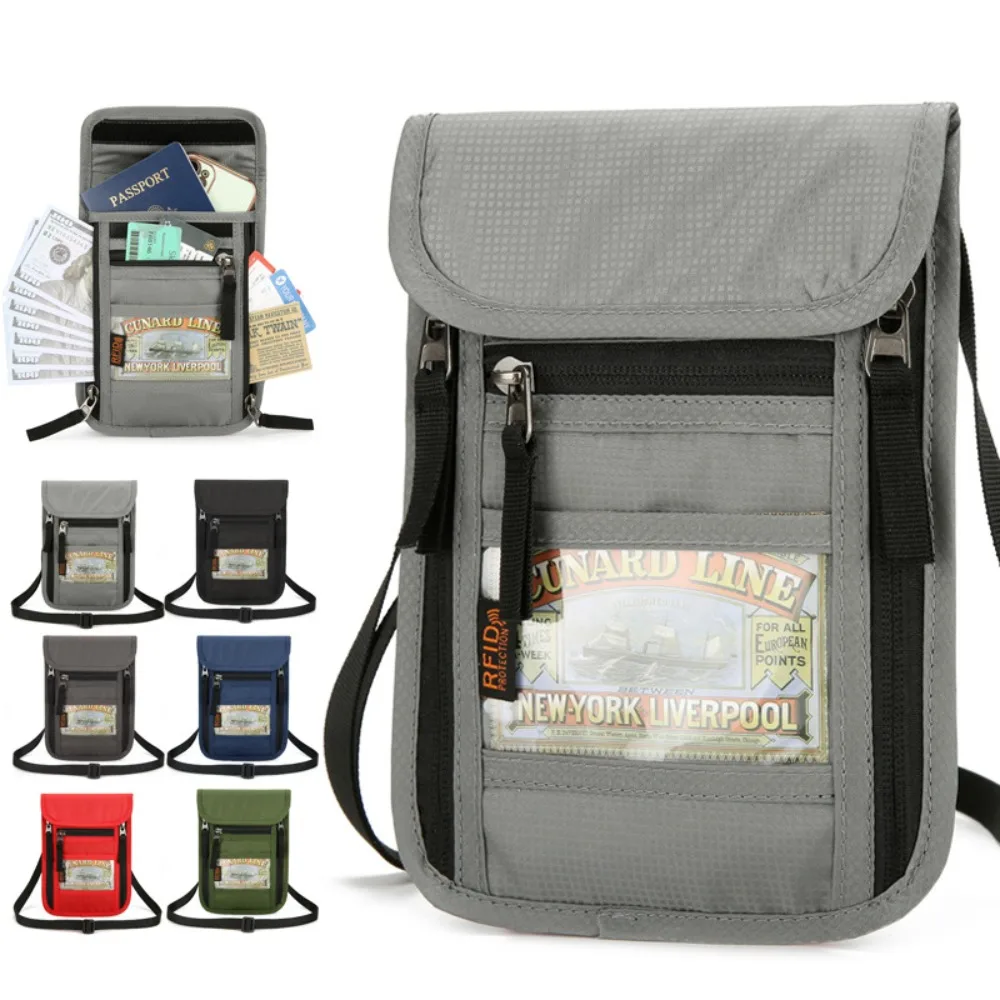 Travel Accessories Pouch For Men - محفظة سفر للرقبة مزودة بحماية من