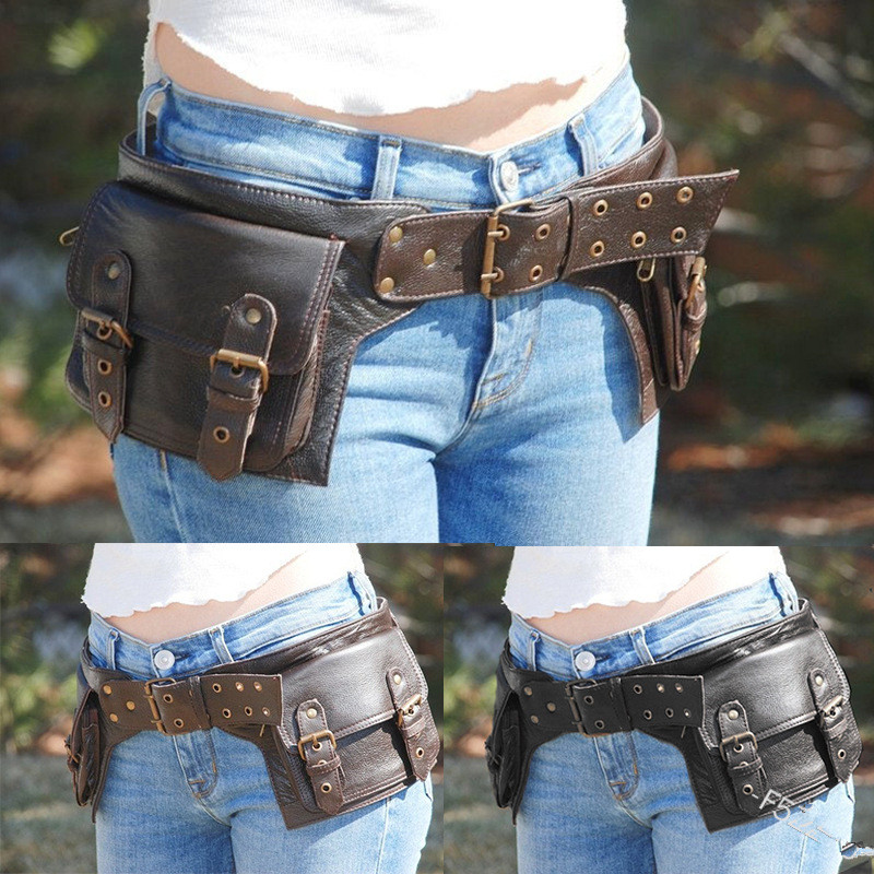 Travel Accessories Hip Belt - القرون الوسطى Steampunk الجلود فائدة حزام