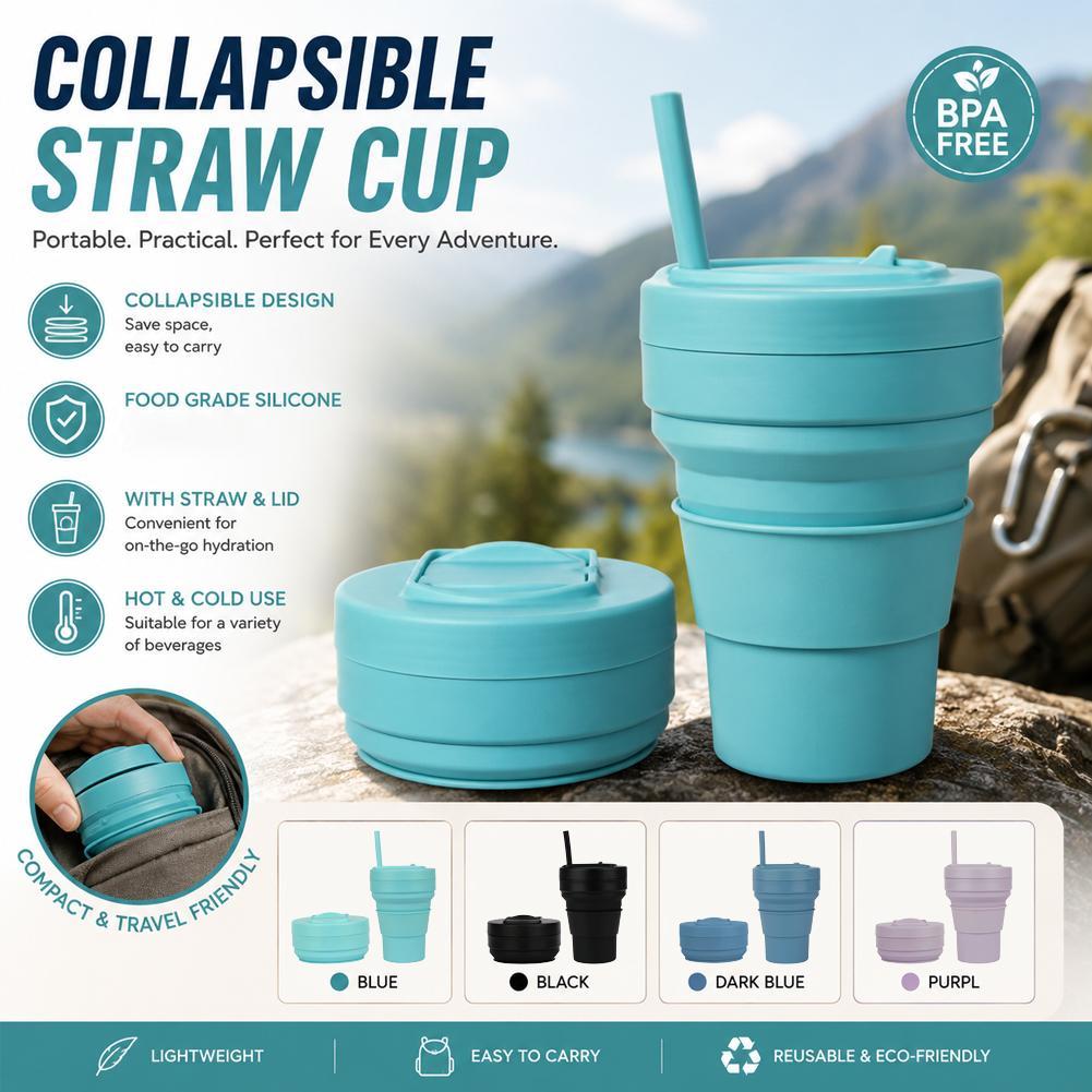 Water Bottle Collapsible - كوب قهوة سيليكون قابل للطي مع