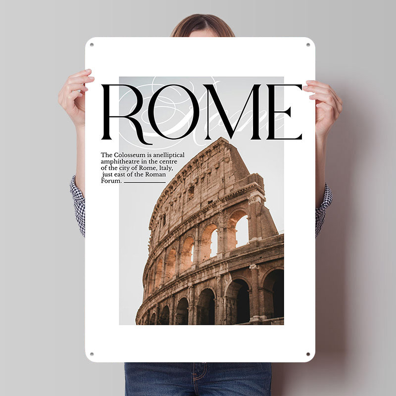 Travel Accessories Rome - لوحة معدنية مخصصة بتصميم الكولوسيوم في