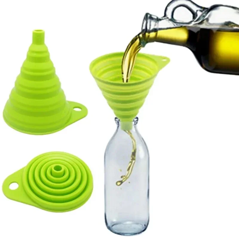 Water Bottle Collapsible - 1/4 قطعة قمع سيليكون قابل للطي