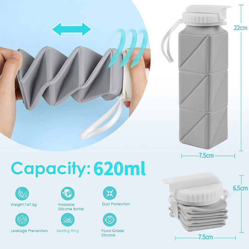 زجاجة مياه قابلة للطي بغطاء من - مراجعة Water Bottle Collapsible وسعره