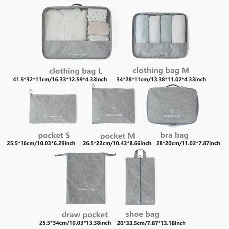 مجموعة من 7 قطع من حقائب السفر - مراجعة Travel Accessories Pouch For Men وسعره