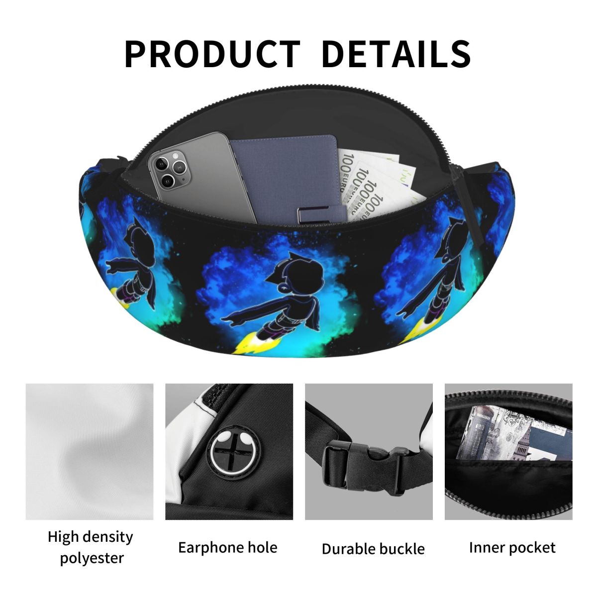 حقيبة خصر كرتونية مخصصة بتصميم - مراجعة Travel Accessories Pouch For Men وسعره