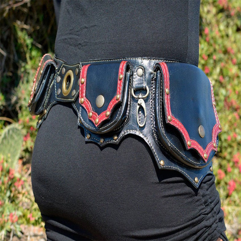 Steampunk اليدوية الجلود فائدة - مراجعة Travel Accessories Hip Belt وسعره
