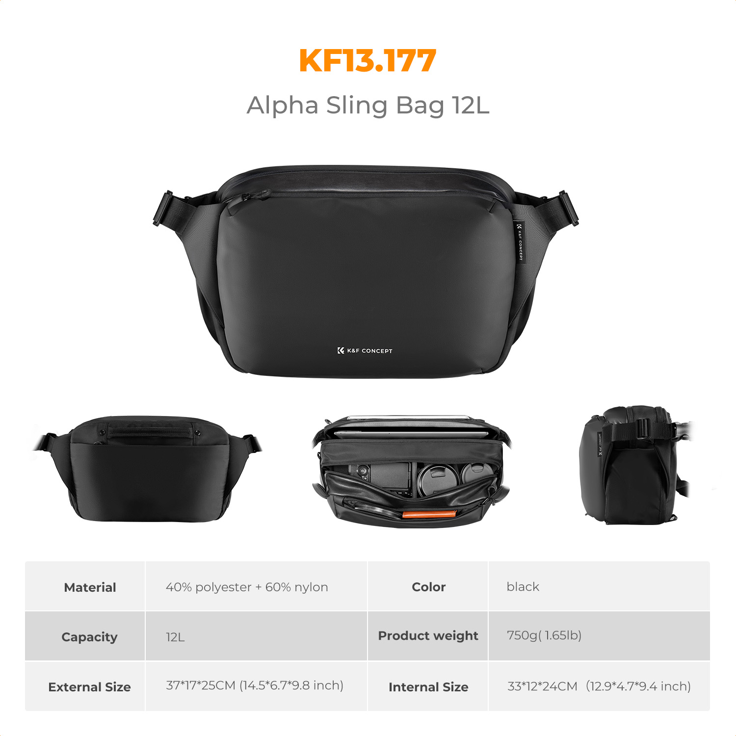 حقيبة كاميرا K&F CONCEPT 12L/1 - مراجعة Camera Bag Travel وسعره