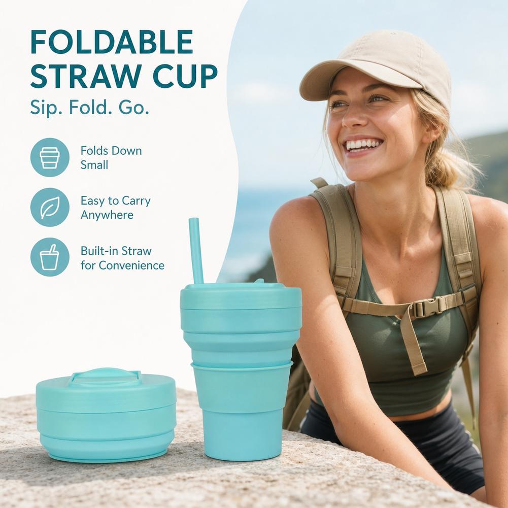كوب قهوة سيليكون قابل للطي مع  - مراجعة Water Bottle Collapsible وسعره
