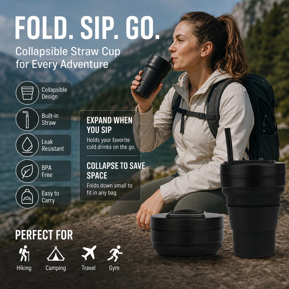 كوب قهوة سيليكون قابل للطي مع  - مراجعة Water Bottle Collapsible وسعره