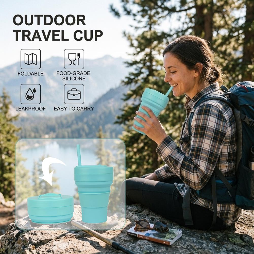 كوب قهوة سيليكون قابل للطي مع  - مراجعة Water Bottle Collapsible وسعره