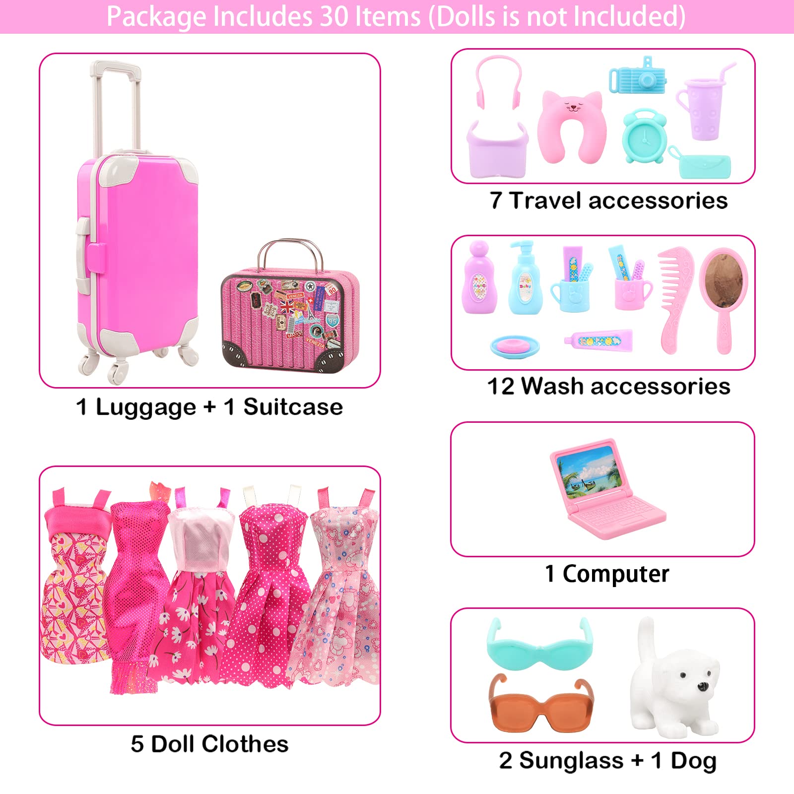 ملابس وإكسسوارات دمية باروا لل - مراجعة Travel Accessories With Kids وسعره