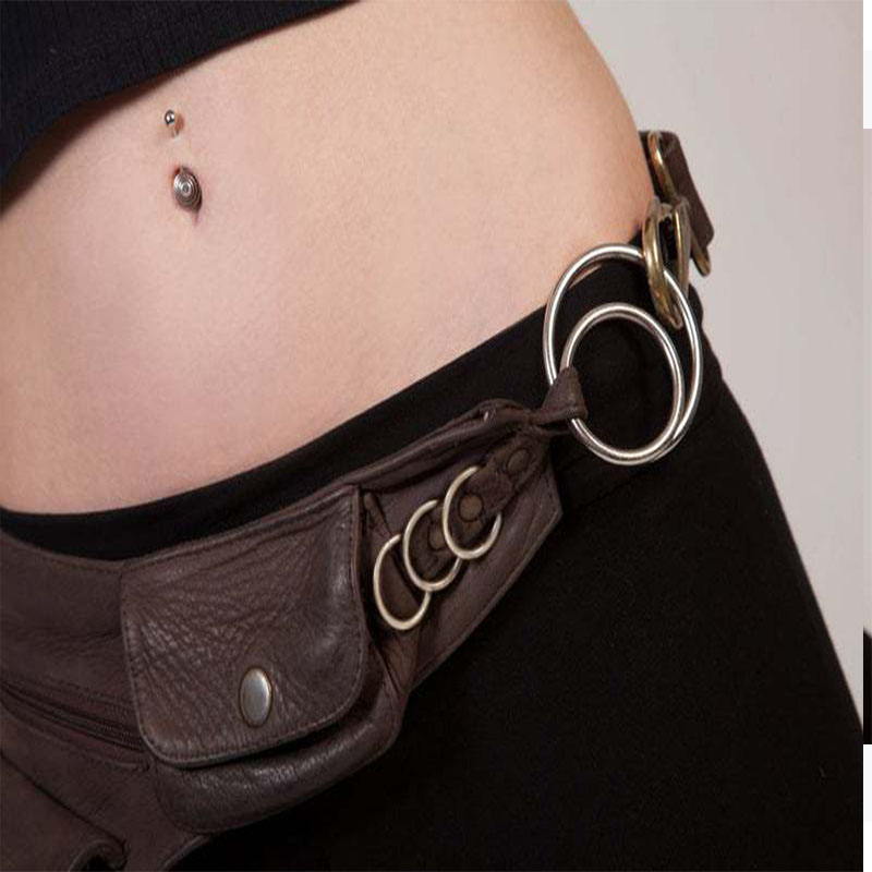 Steampunk اليدوية الجلود فائدة - مراجعة Travel Accessories Hip Belt وسعره