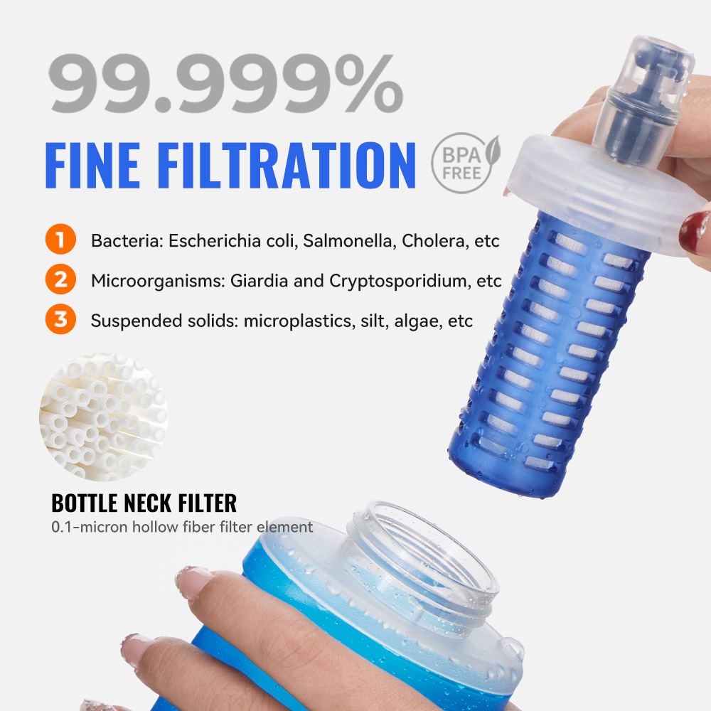 زجاجة مياه قابلة للطي مع فلتر  - مراجعة Water Bottle Collapsible وسعره