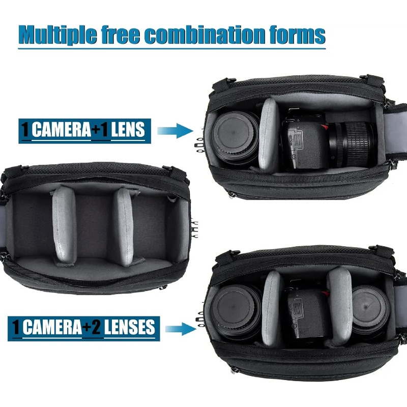 حقيبة مقاومة للماء بكتف واحد ل - مراجعة Camera Bag Travel وسعره