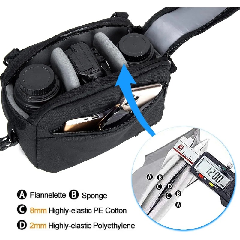 حقيبة مقاومة للماء بكتف واحد ل - مراجعة Camera Bag Travel وسعره