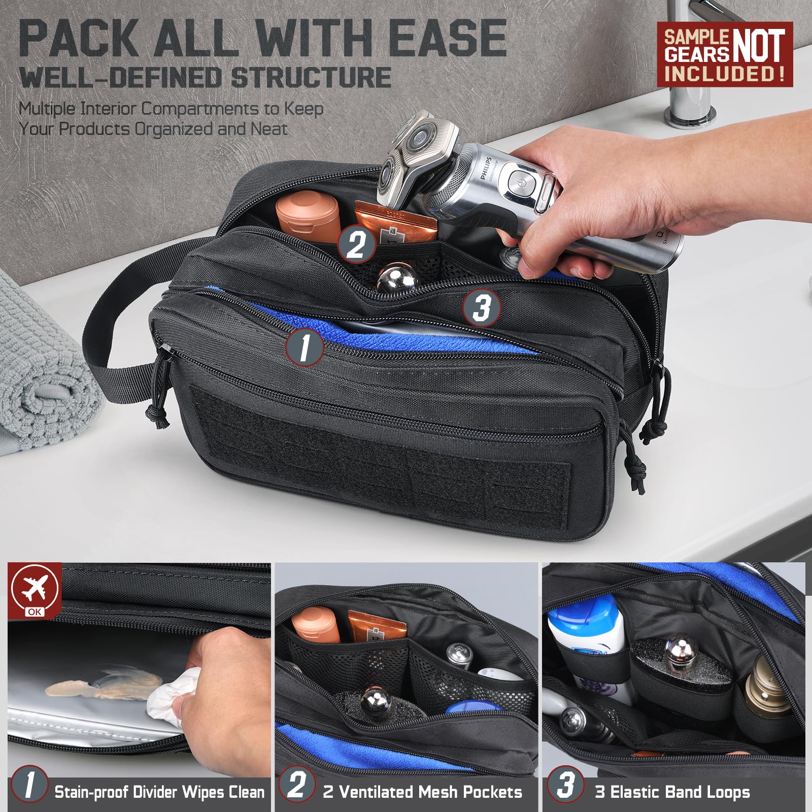 حقيبة أدوات تجميل تكتيكية للرج - مراجعة Travel Accessories Pouch For Men وسعره